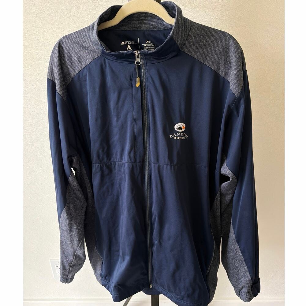 Bandon Dunes Antigua Brand Men's 2XL Full-Zip Jacket Navy Blue Lightweight